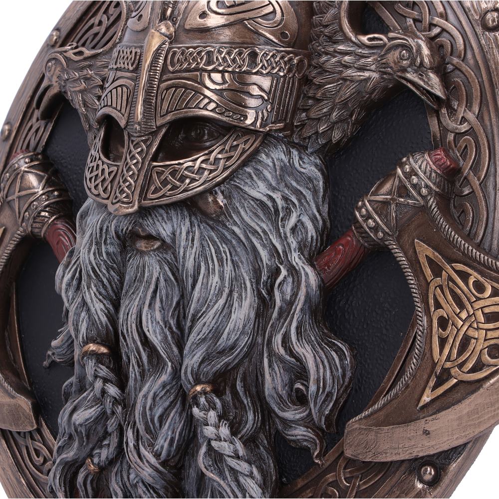 Bronze For Valhalla Viking Axe Hammer Raven Wall Plaque27cm
