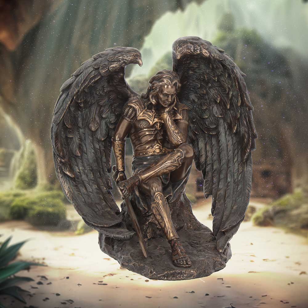 Bronzed Lucifer The Fallen Angel Figurine. 16.5cm
