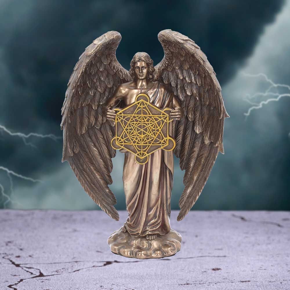 Bronzed Flower Of Life Metatron Archangel Figure 26cm