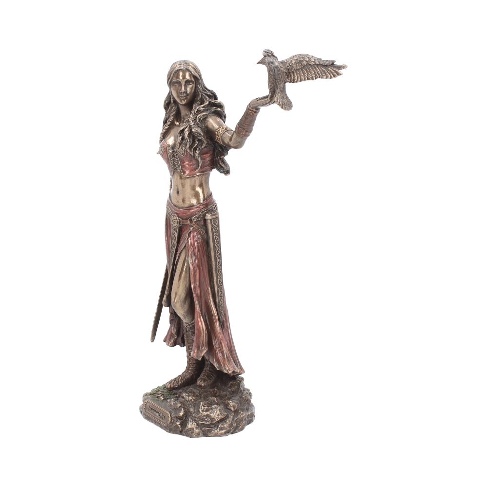 28cm Morrigan and Crow Figurine Bronze Ornament