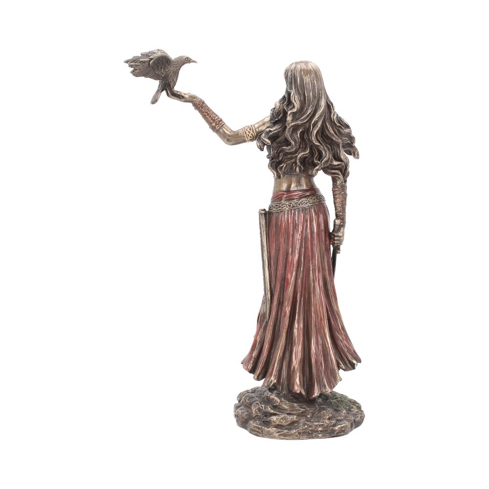 28cm Morrigan and Crow Figurine Bronze Ornament