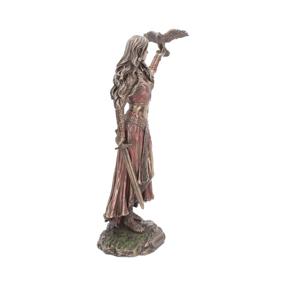 28cm Morrigan and Crow Figurine Bronze Ornament