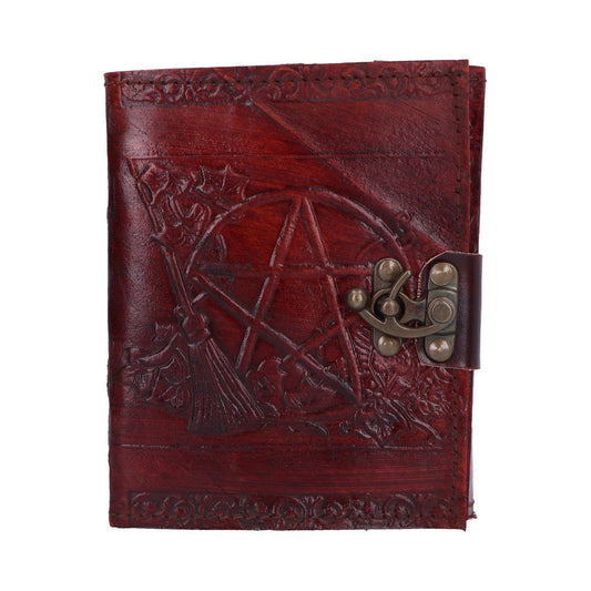 Lockable Tree Of Life Red Leather Journal 15 x 21cm