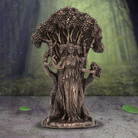 Triple Moon Goddess Hecate Bronze Figurine 18.5cm