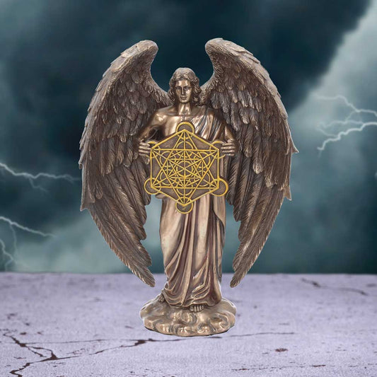Bronzed Flower Of Life Metatron Archangel Figure 26cm