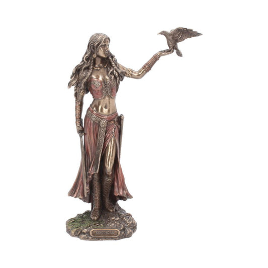 28cm Morrigan and Crow Figurine Bronze Ornament
