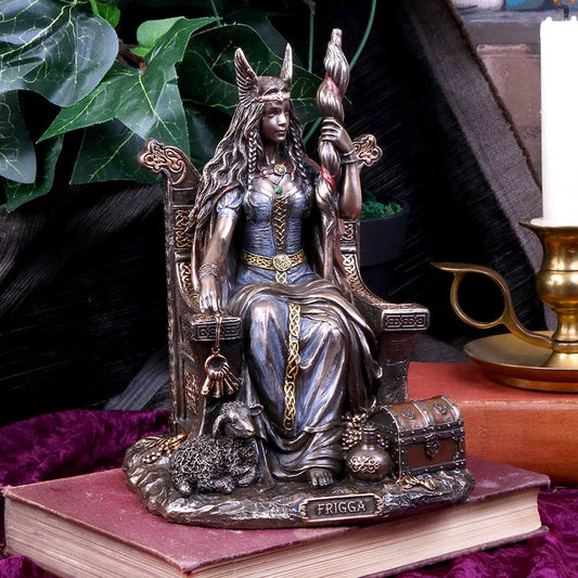 Bronze Frigga Goddess of Wisdom Norse Leader 19cm