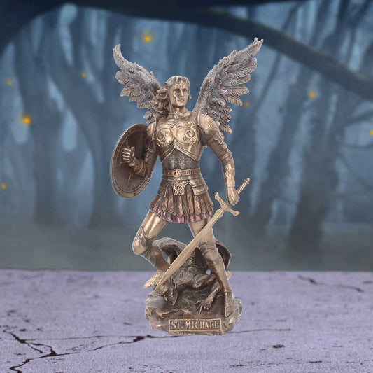 Bronzed Archangel Michael Figurine 33cm